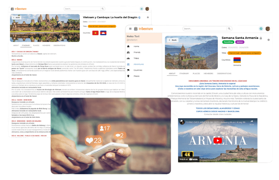 Traveler sharing experiences and memories